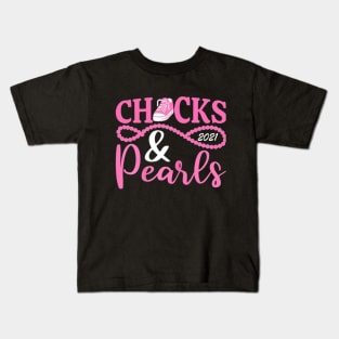 Chucks and Pearls Womens Girls Kids T-Shirt